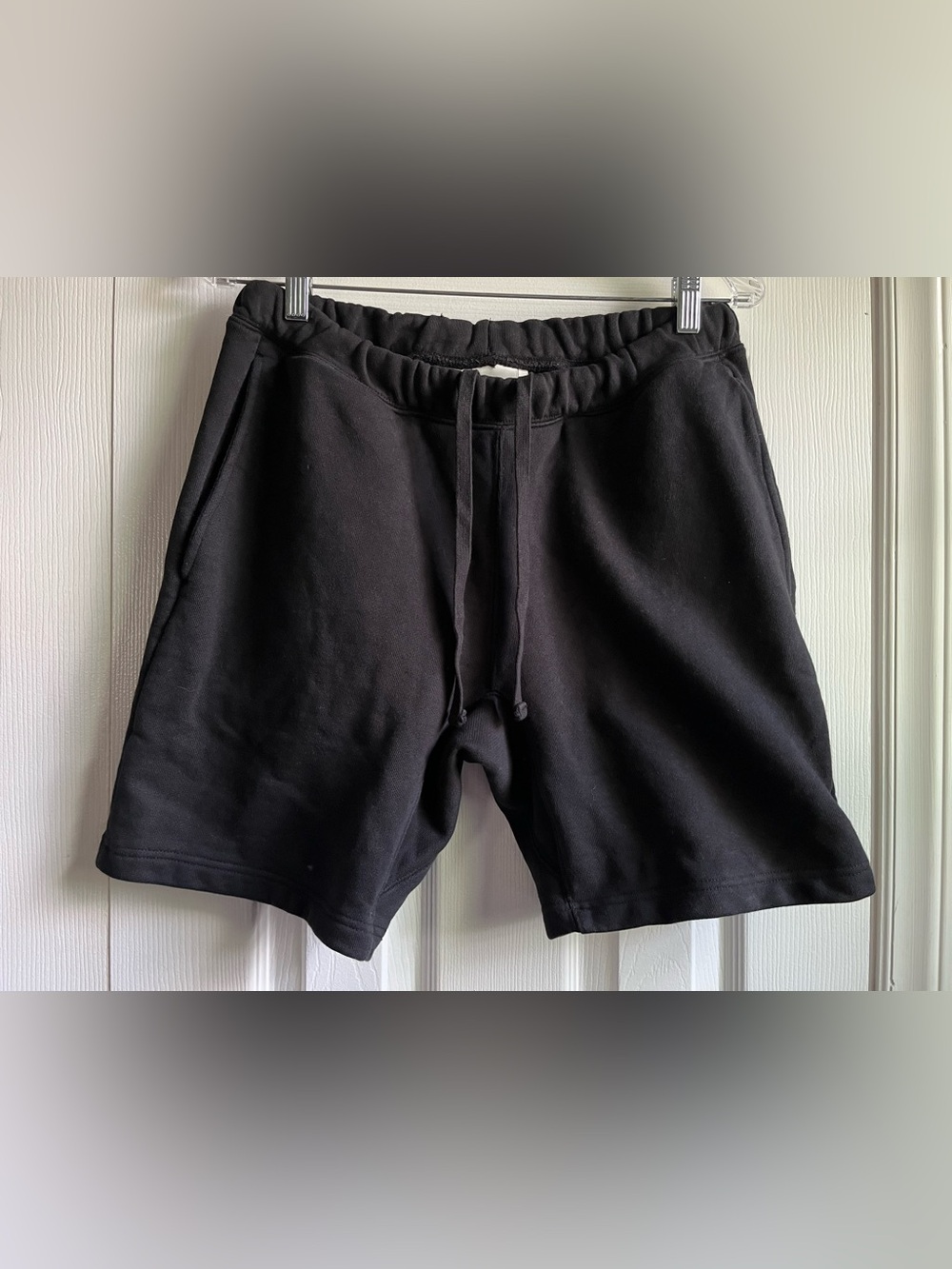 H&M Black Men’s Heavyweight Cotton Sweat Shorts Size Small Drawstring Pockets